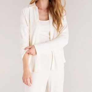 NWT Z Supply Button Up Rib Long Sleeve Top Size S